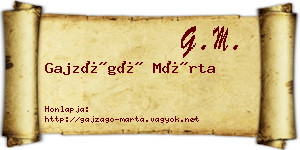 Gajzágó Márta névjegykártya